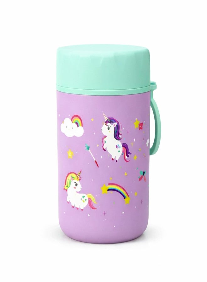 ONE AND ONLY مرطبان طعام معزول للأطفال من ون آند أونلي | مصنوع من الفولاذ المقاوم للصدأ 304 | مرطبان غداء معزول بتفريغ الهواء سعة 450 مل | حافظة طعام حرارية خالية من مادة BPA لحفظ الطعام ساخنًا وباردًا، مثالية للمدرسة، وطعام الأطفال، والسفر | مرطبان طعام يونيكورن مانع للتسرب - Image 1